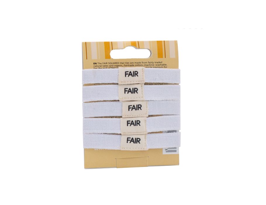 Haarelastiekjes Wit van Fair Squared, 1 x 5 stuks